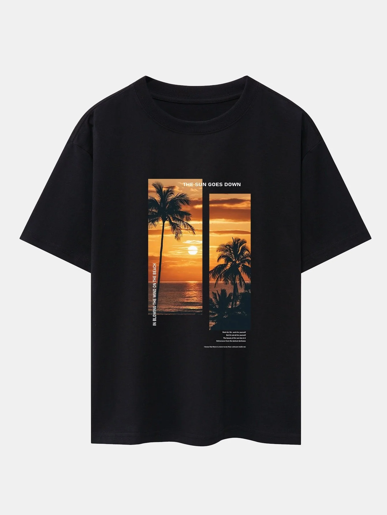 Palmen Landschaft Slogan Druck Oversize T-Shirt & Badehosen - Image 6