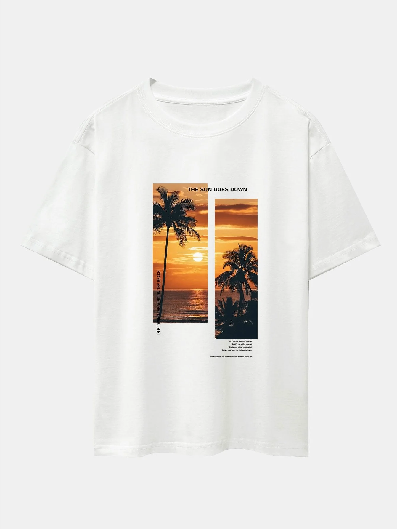 Palmen Landschaft Slogan Druck Oversize T-Shirt & Badehosen - Image 8