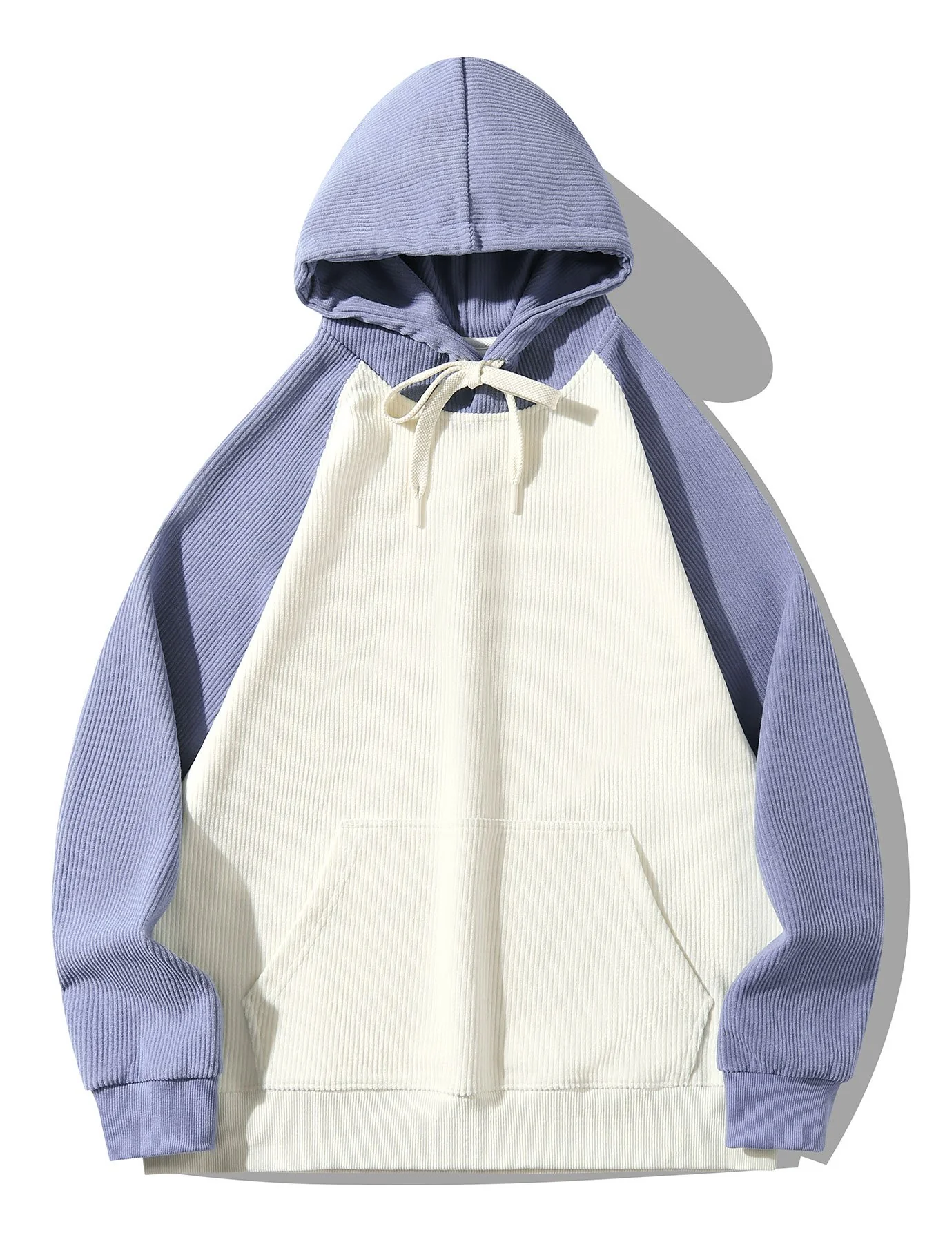 Hoodie mit gepanelten Cordstoff-Raglanärmeln - Image 5