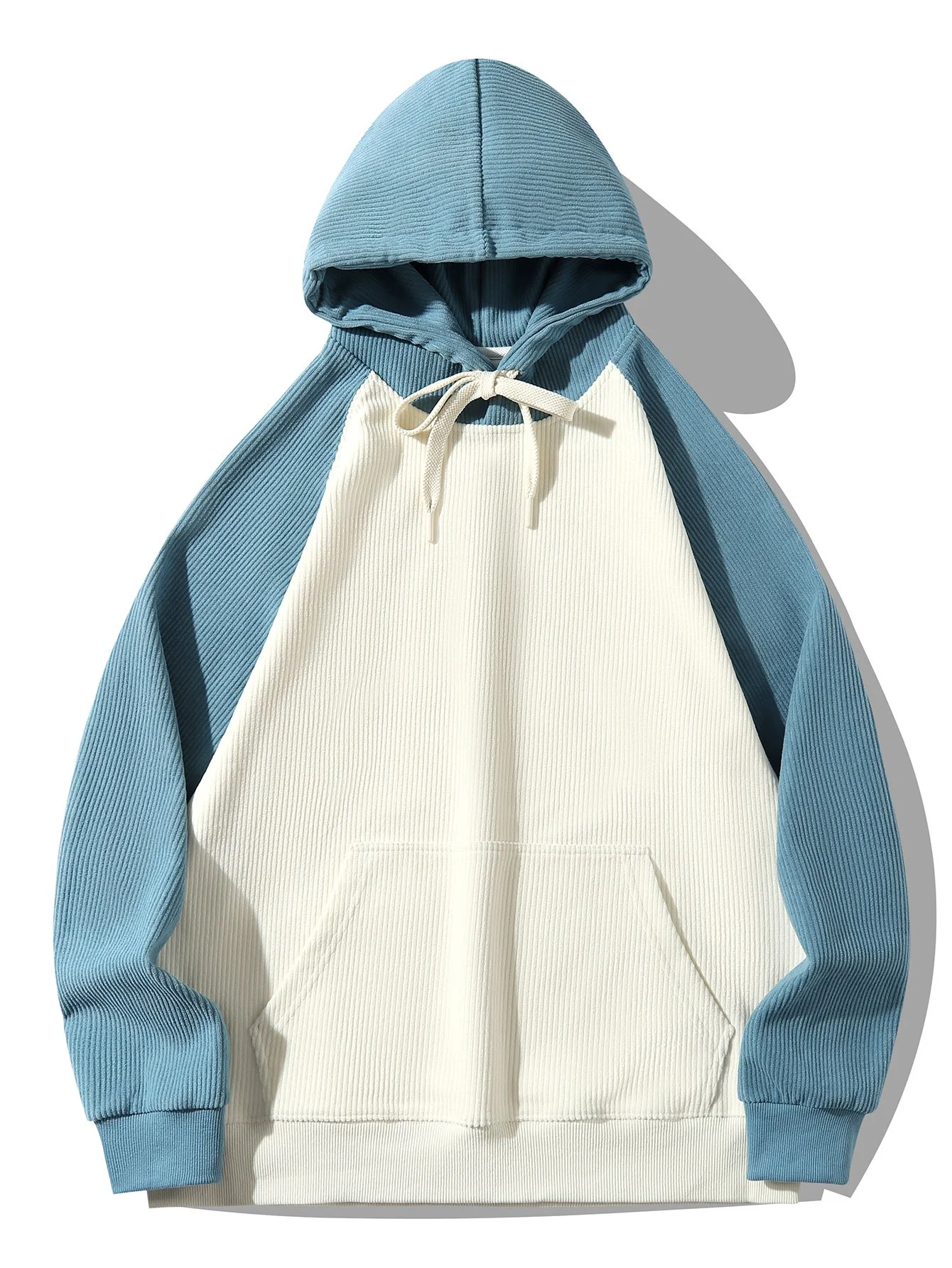 Hoodie mit gepanelten Cordstoff-Raglanärmeln - Image 6