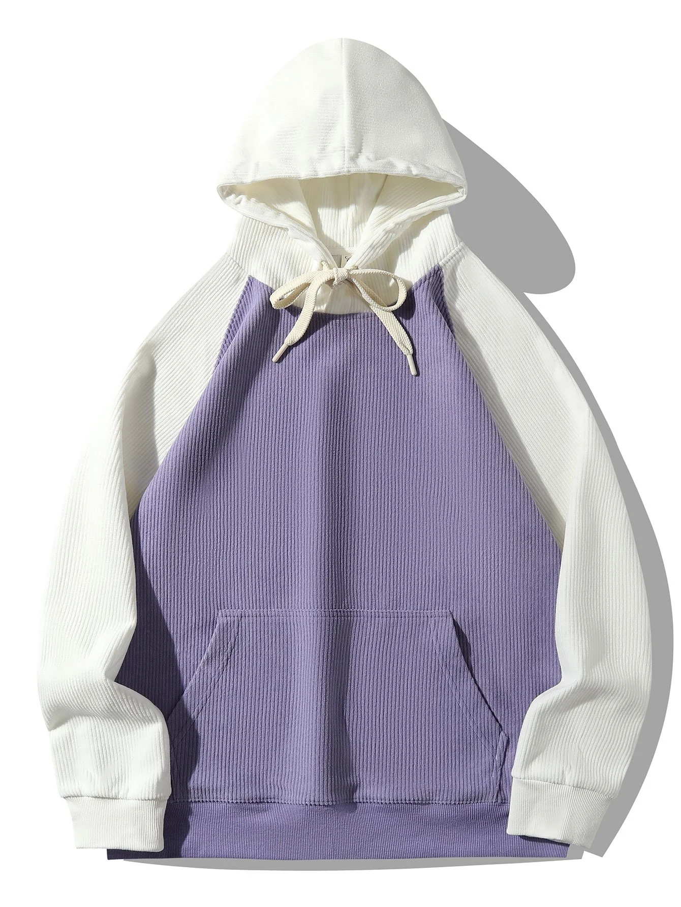 Hoodie mit gepanelten Cordstoff-Raglanärmeln - Image 7