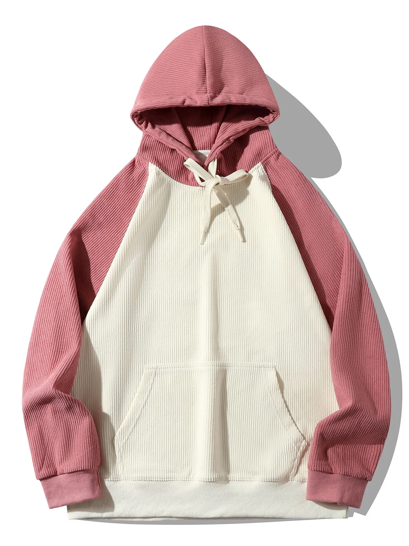 Hoodie mit gepanelten Cordstoff-Raglanärmeln - Image 8