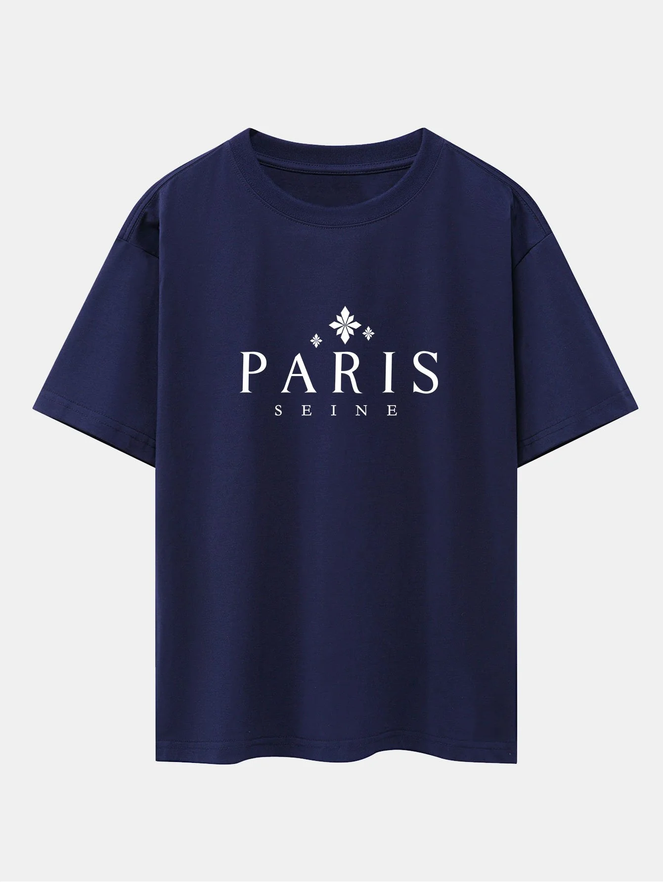 Paris Stadt Druck Drop Shoulder Oversize T-Shirt - Image 10