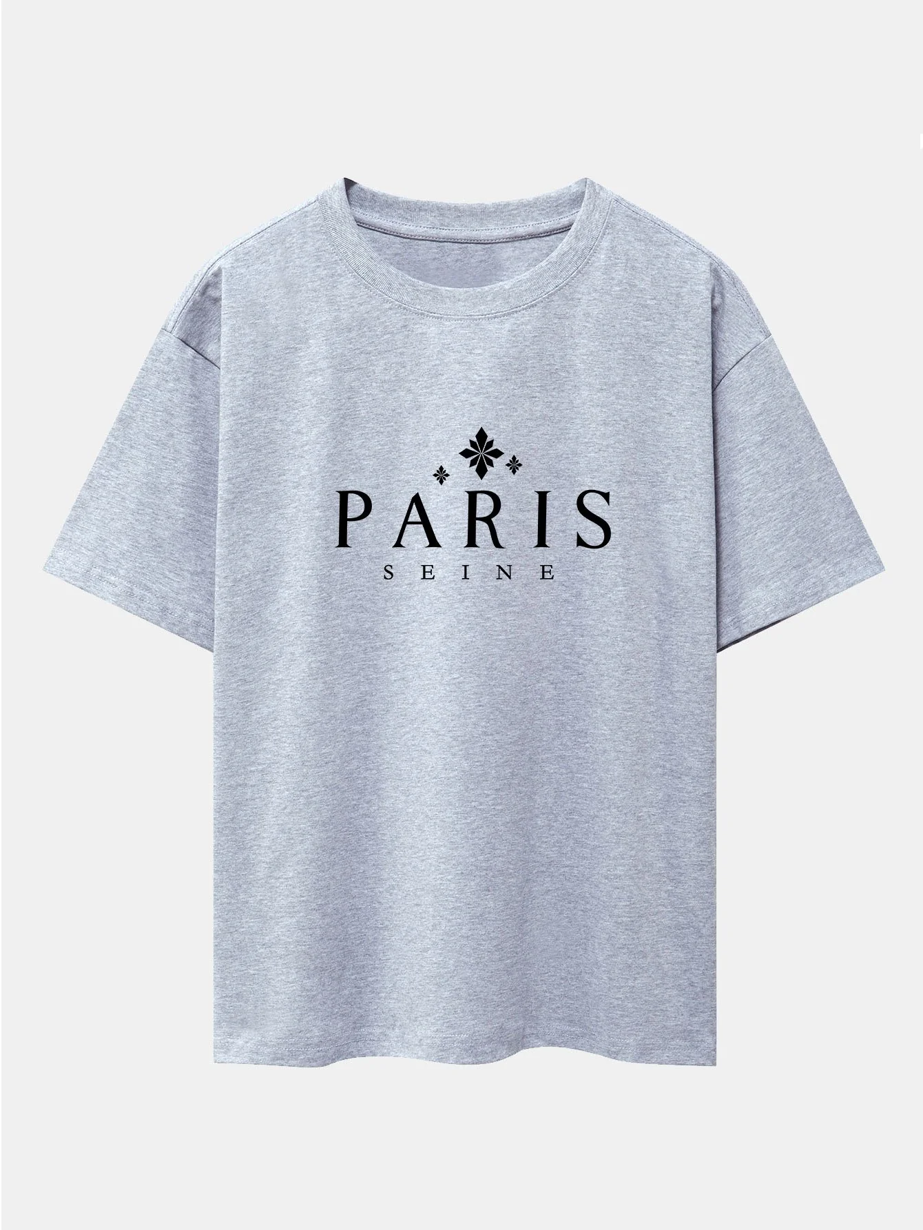 Paris Stadt Druck Drop Shoulder Oversize T-Shirt - Image 12