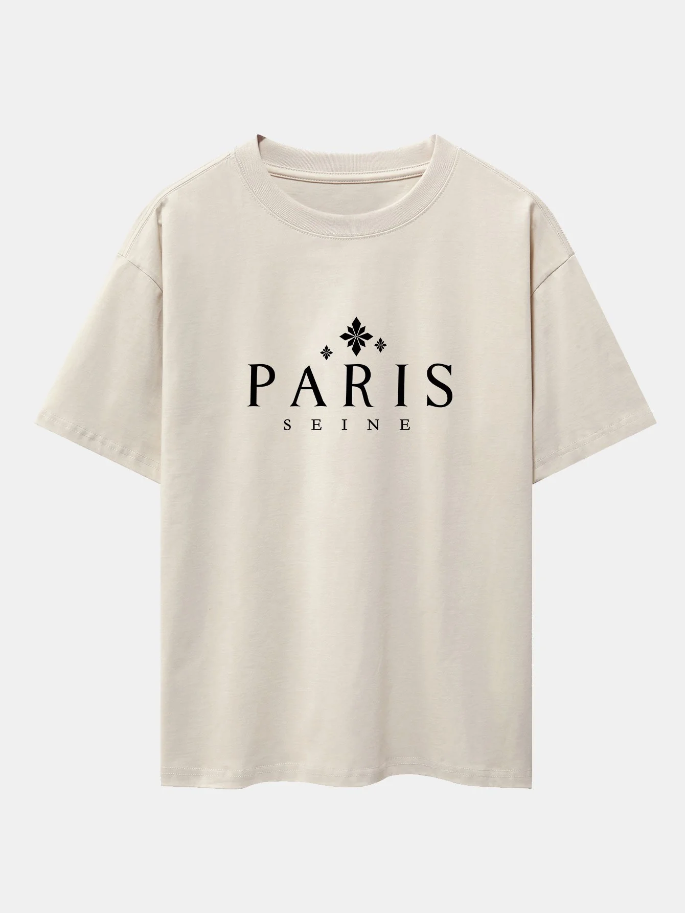 Paris Stadt Druck Drop Shoulder Oversize T-Shirt - Image 3