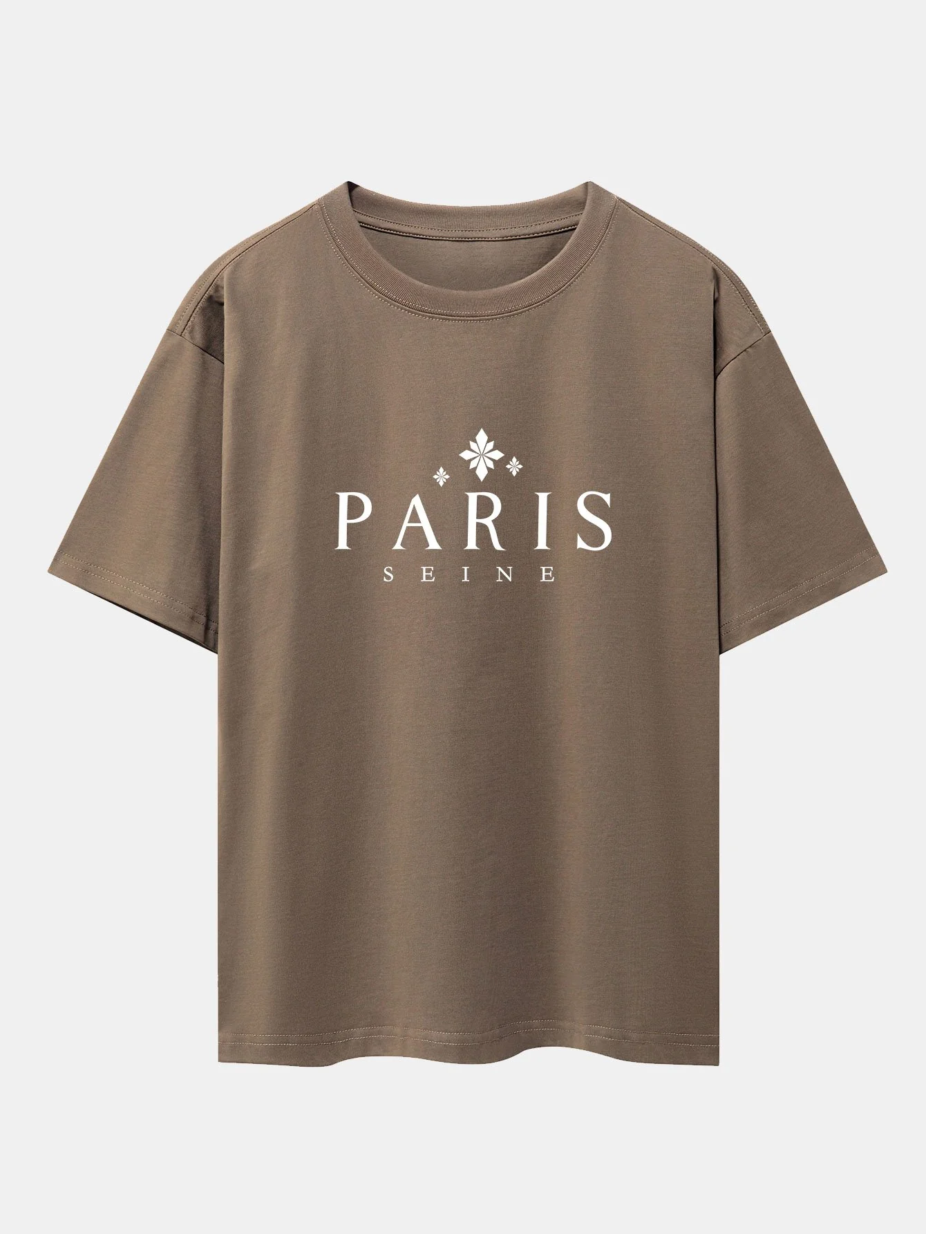 Paris Stadt Druck Drop Shoulder Oversize T-Shirt - Image 5