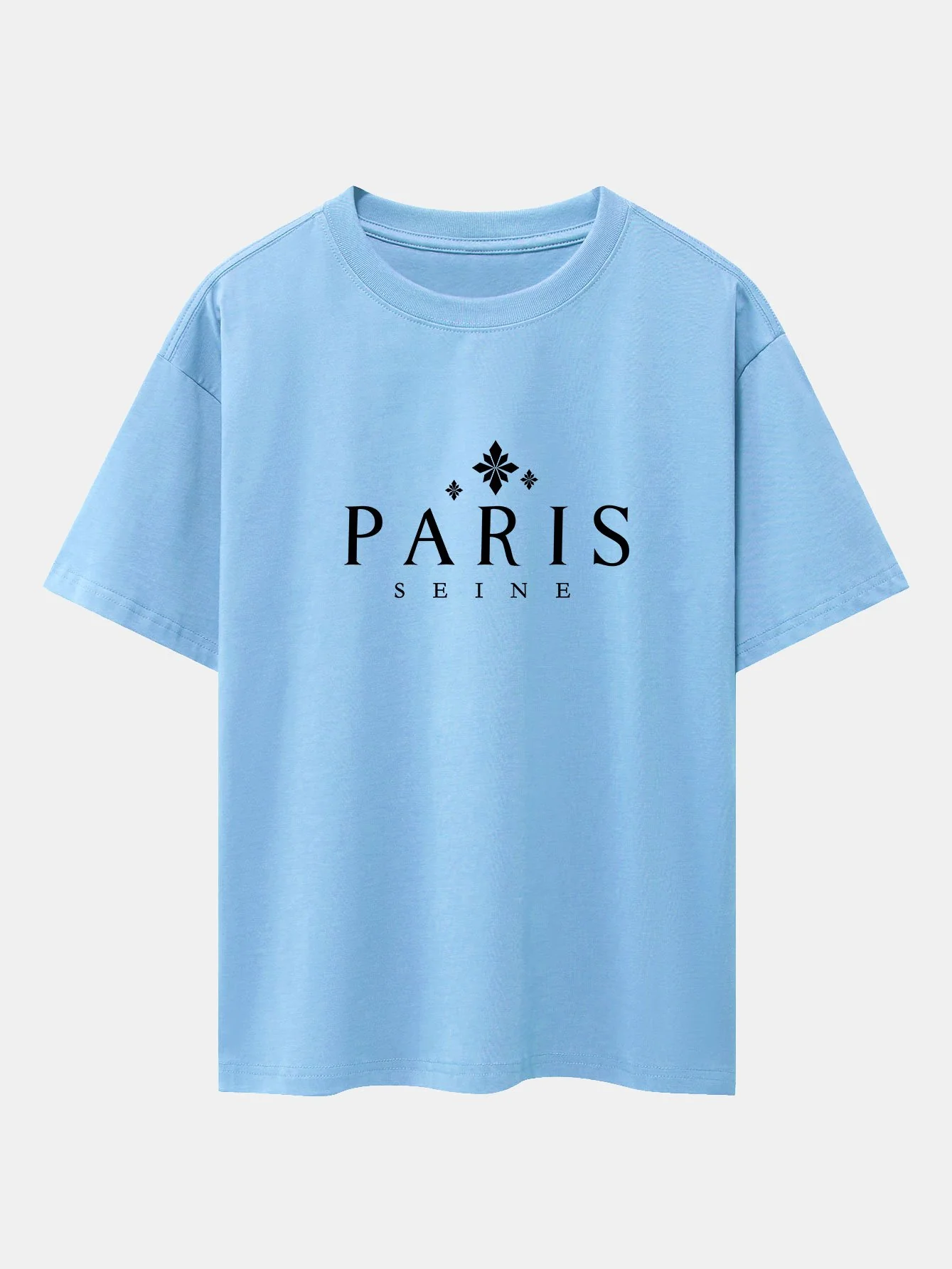 Paris Stadt Druck Drop Shoulder Oversize T-Shirt - Image 6