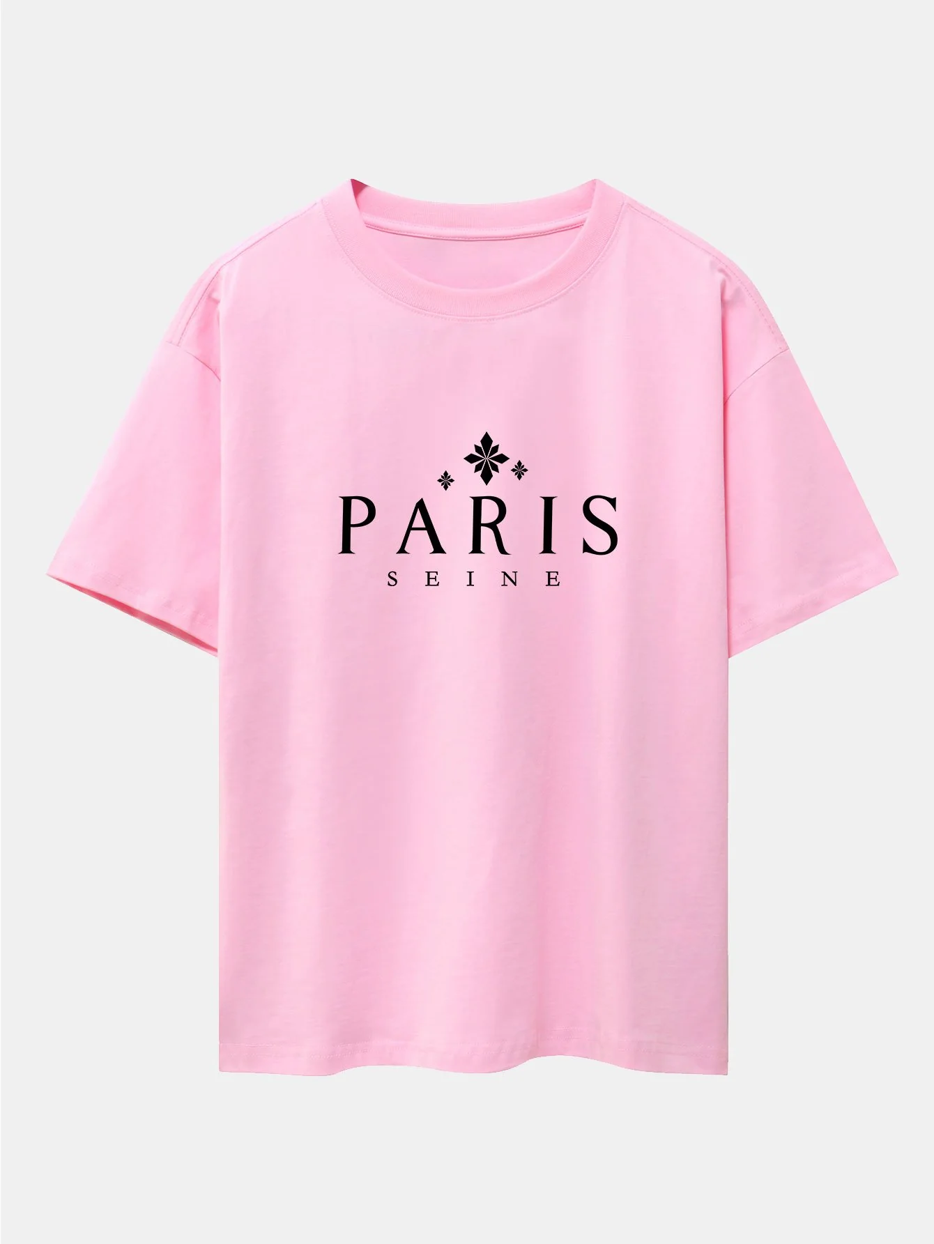 Paris Stadt Druck Drop Shoulder Oversize T-Shirt - Image 7