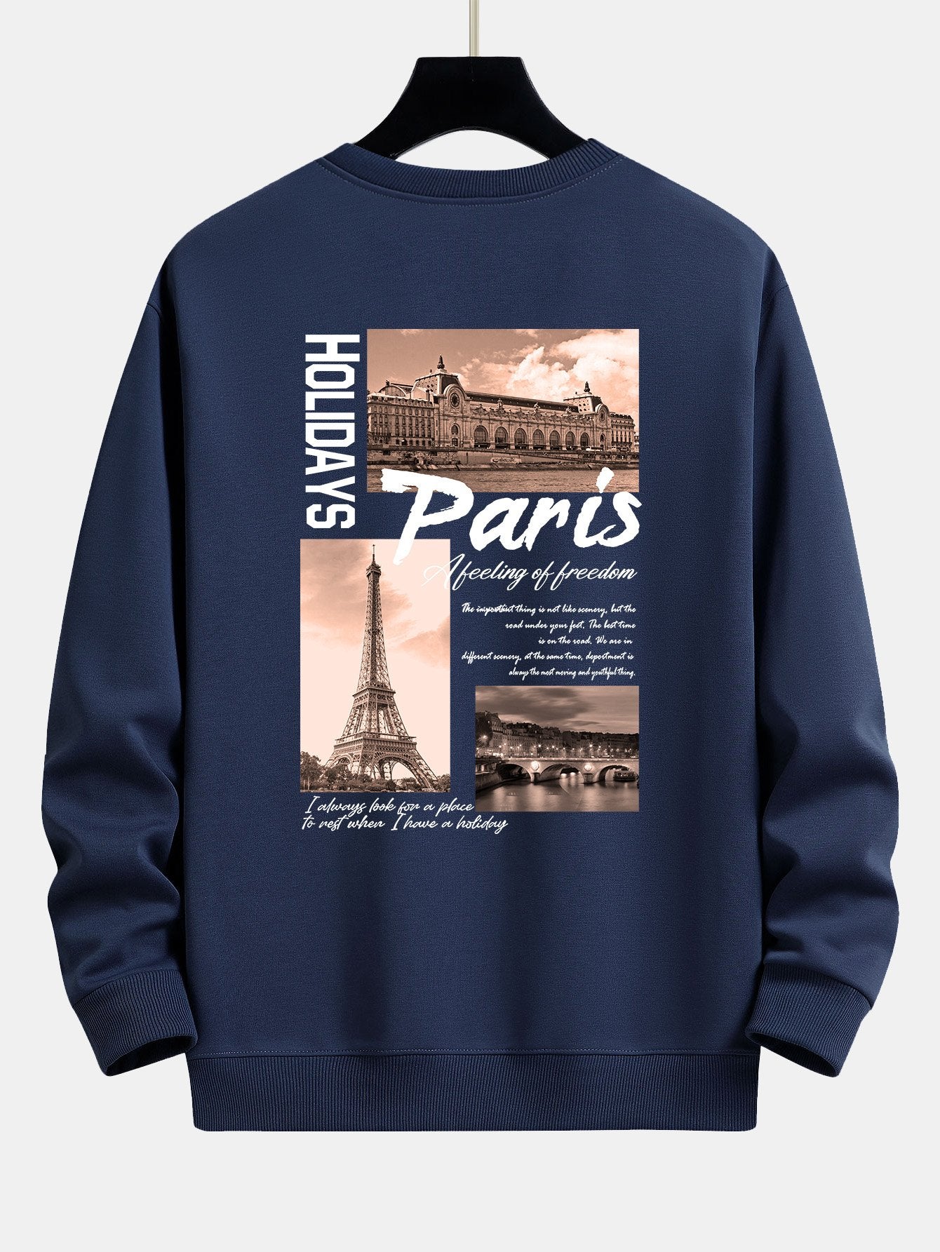 Paris Stadtansicht Druck Relax Fit Sweatshirt - Image 11