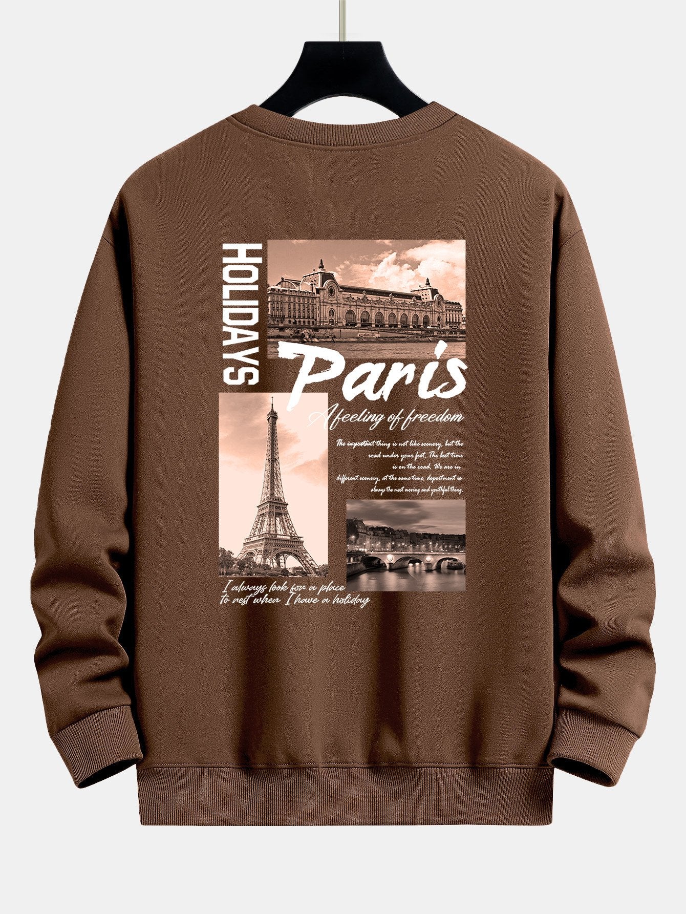 Paris Stadtansicht Druck Relax Fit Sweatshirt - Image 13