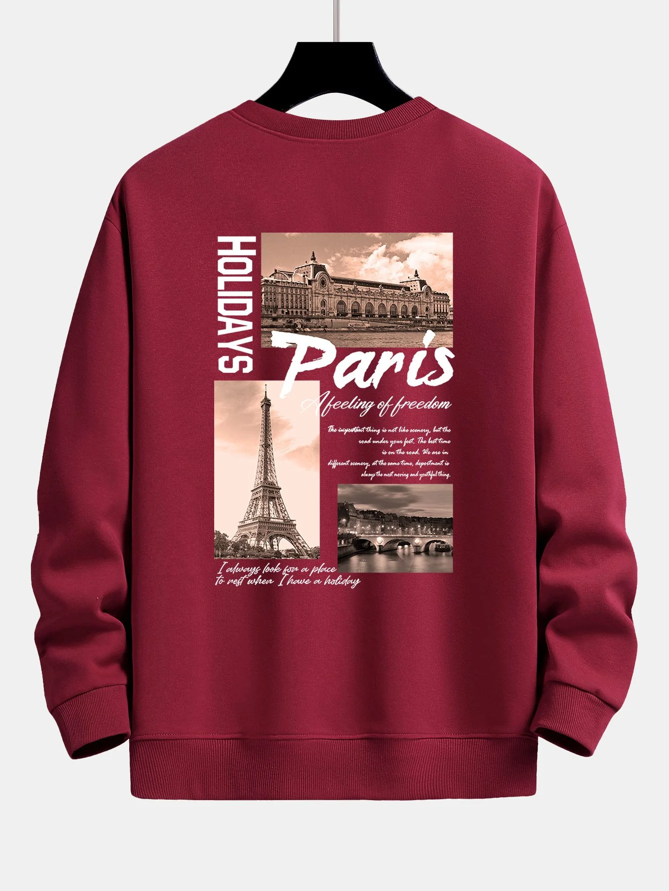 Paris Stadtansicht Druck Relax Fit Sweatshirt - Image 15