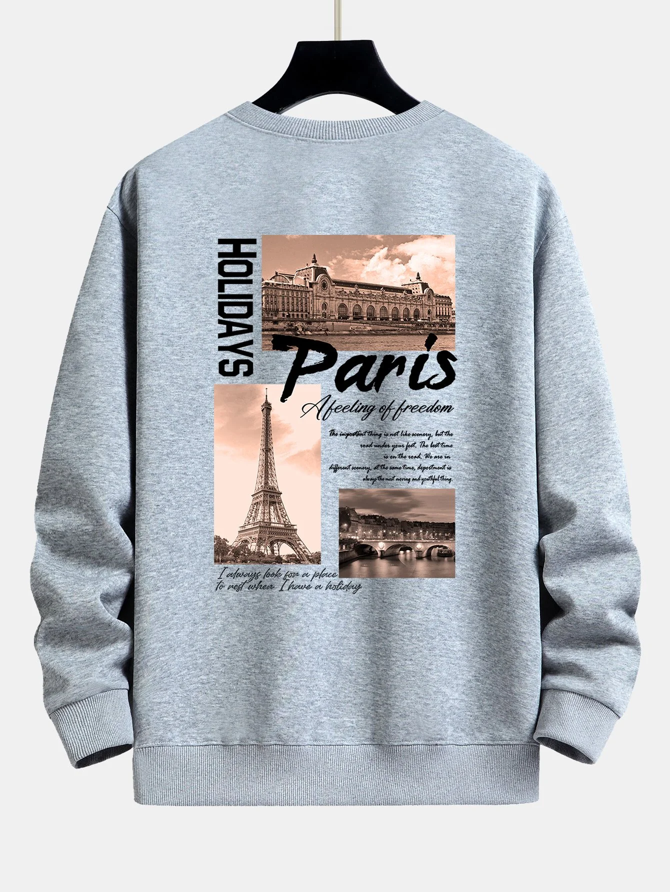 Paris Stadtansicht Druck Relax Fit Sweatshirt - Image 17