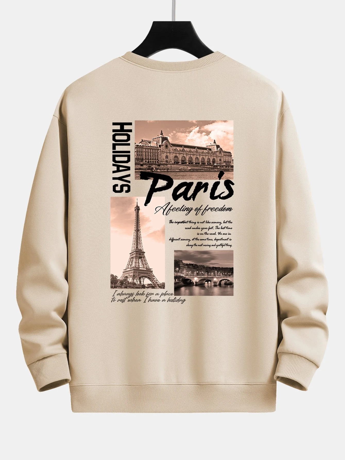 Paris Stadtansicht Druck Relax Fit Sweatshirt - Image 3