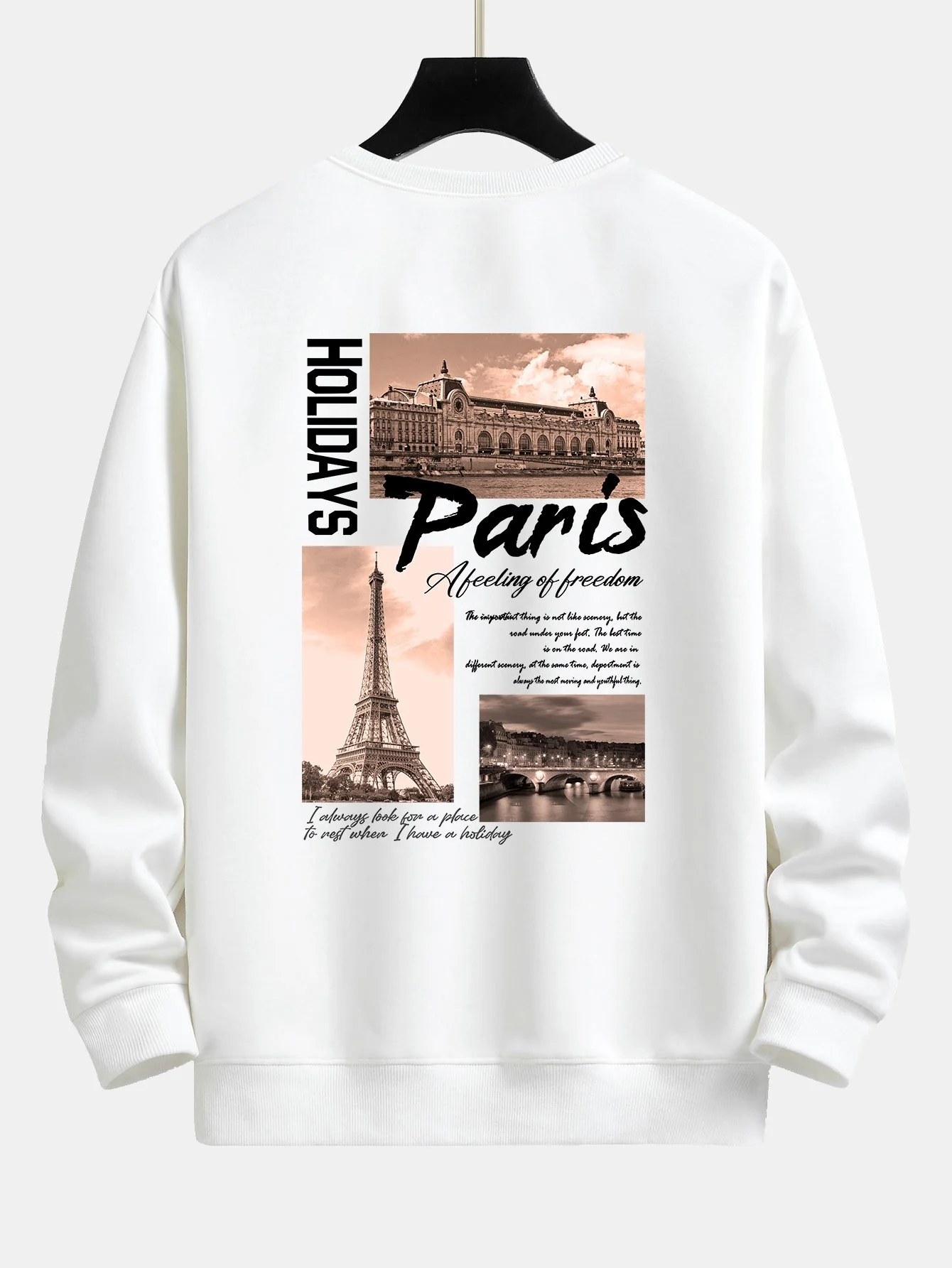 Paris Stadtansicht Druck Relax Fit Sweatshirt - Image 5