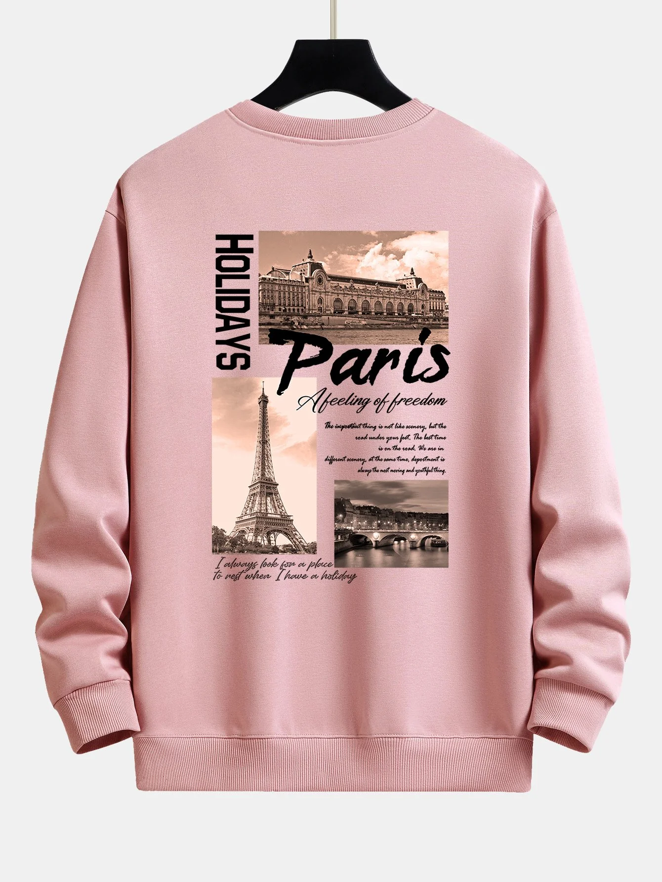 Paris Stadtansicht Druck Relax Fit Sweatshirt - Image 7
