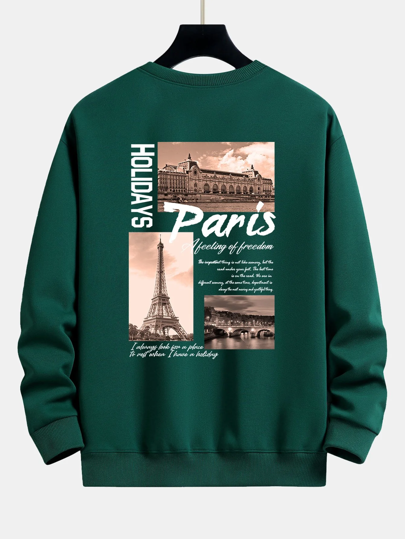 Paris Stadtansicht Druck Relax Fit Sweatshirt - Image 9