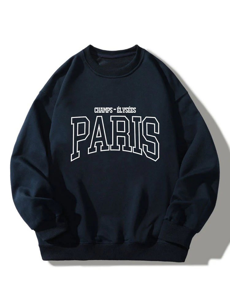 "Paris Französischer Druck Rundhals Entspanntes Sweatshirt" - Image 4