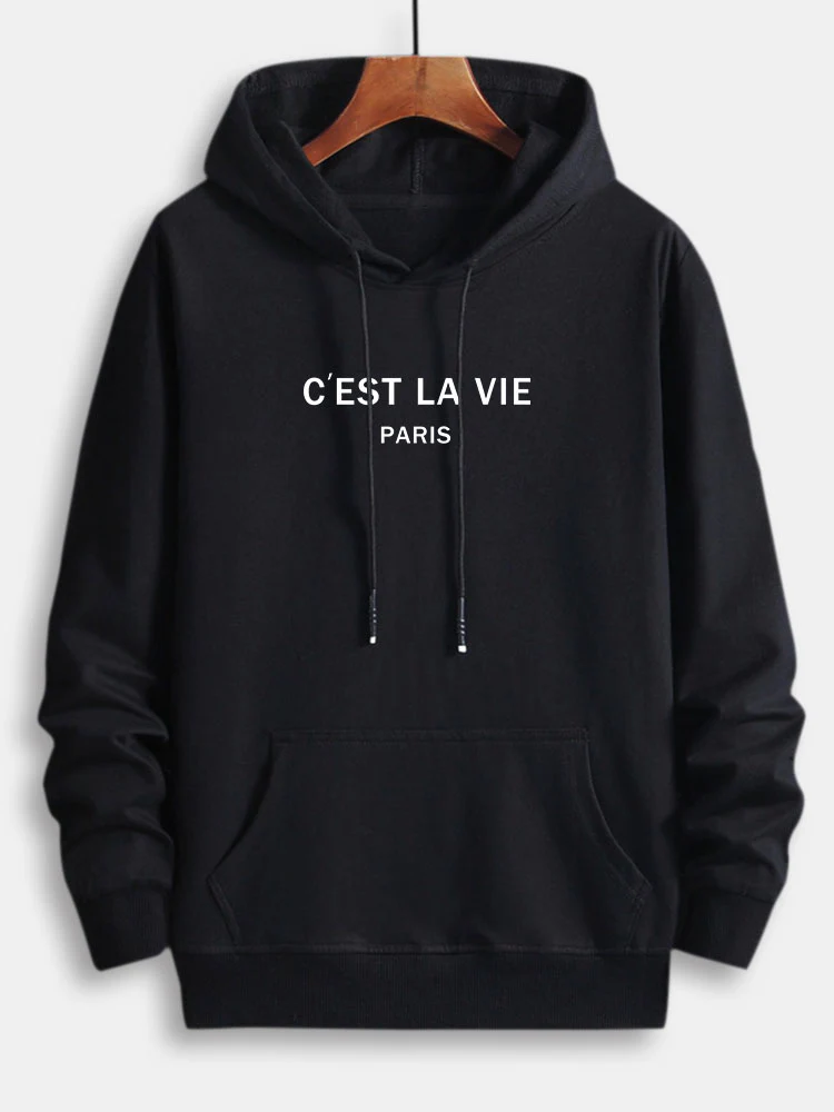 Paris Briefdruck Baumwoll-Hoodie - Image 2