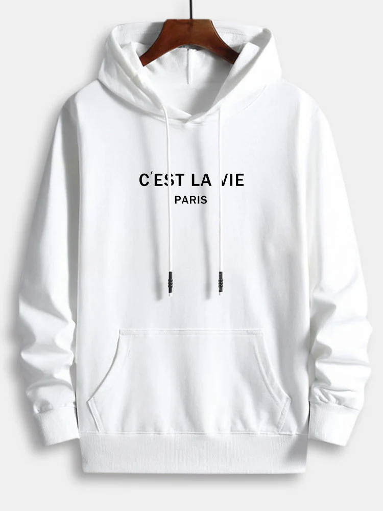 Paris Briefdruck Baumwoll-Hoodie - Image 3