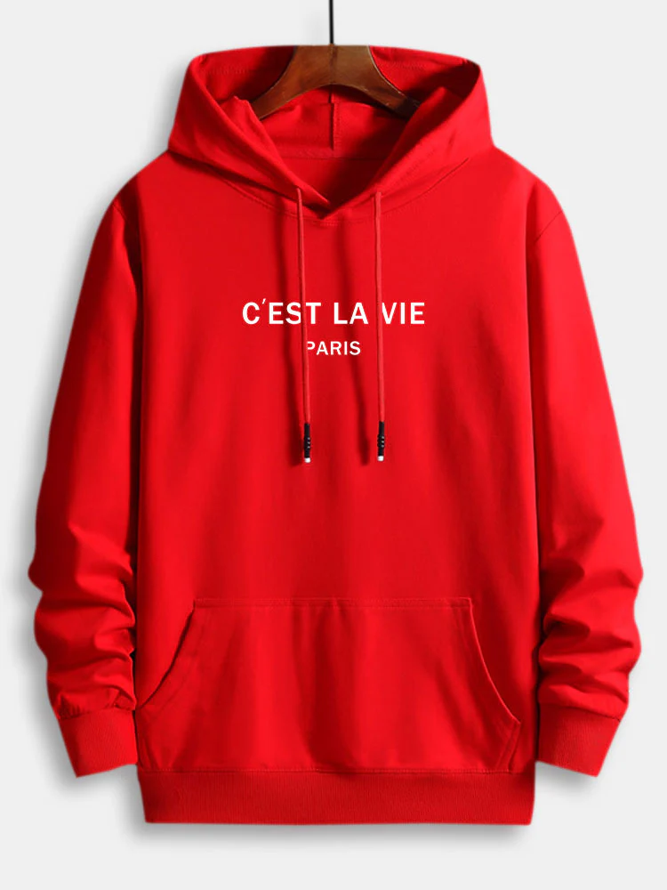Paris Briefdruck Baumwoll-Hoodie - Image 9