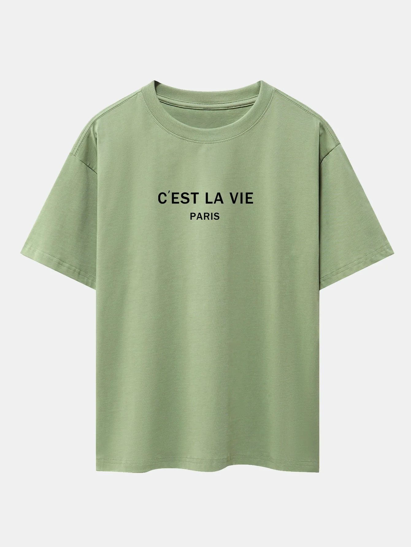 Paris Briefdruck mit fallenden Schultern Oversize T-Shirt - Image 15