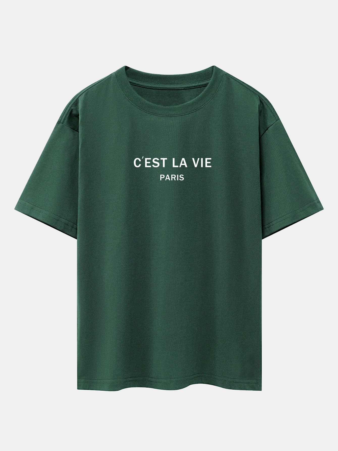 Paris Briefdruck mit fallenden Schultern Oversize T-Shirt - Image 8