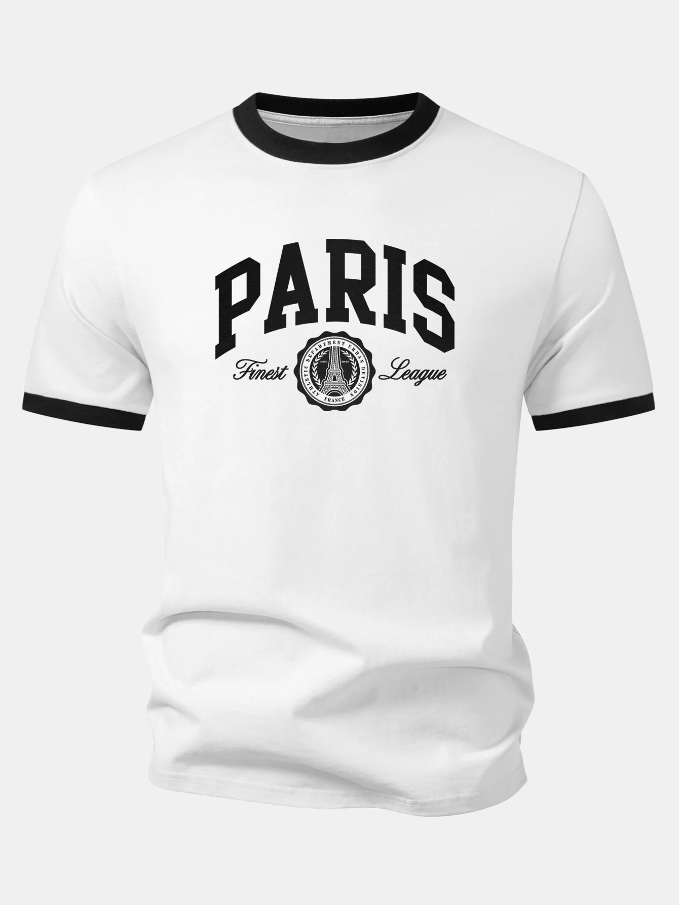 Paris Print Contrast Ringer T-Shirt - Image 3