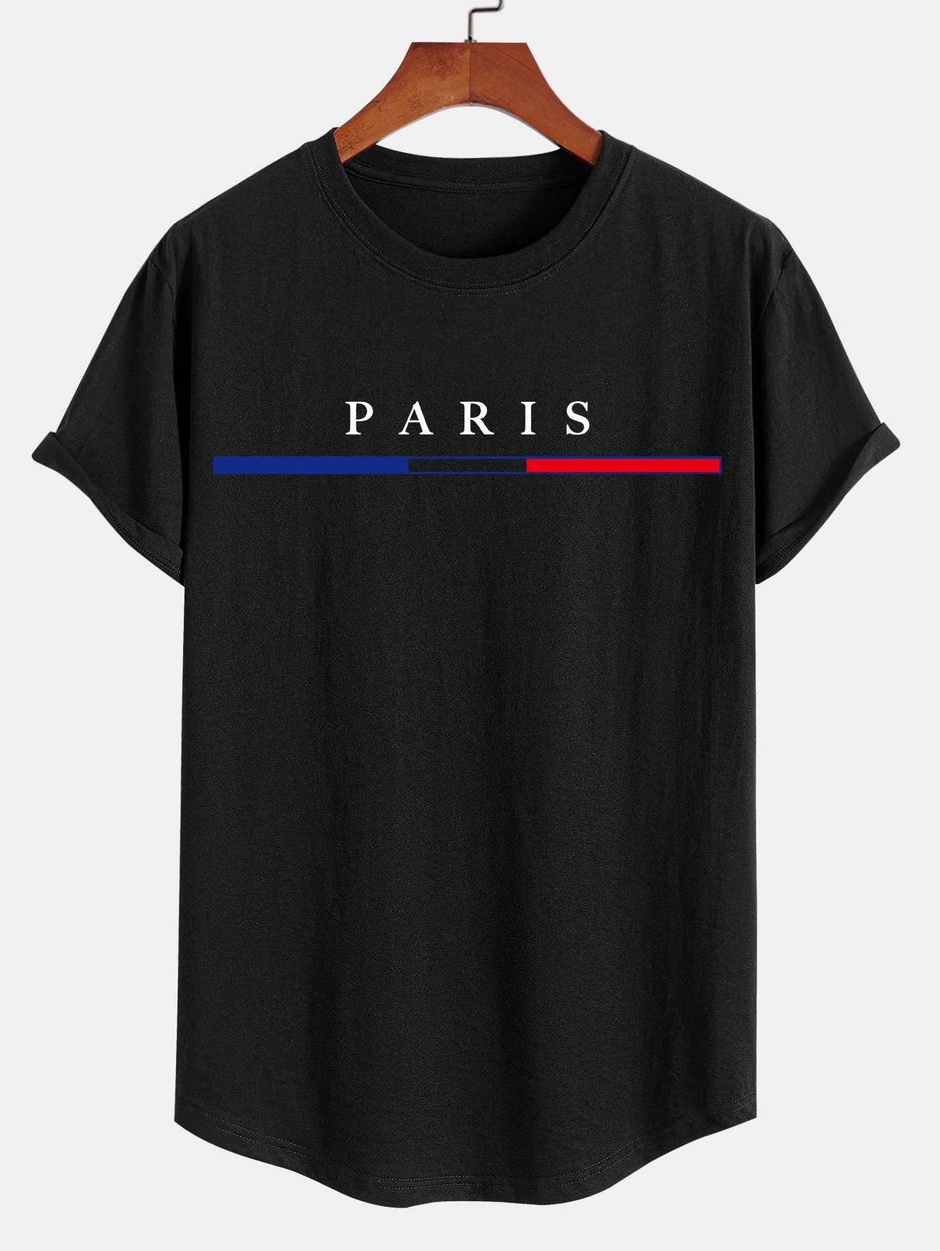 Paris Print Baumwoll-T-Shirt mit Bogen-Saum - Image 3