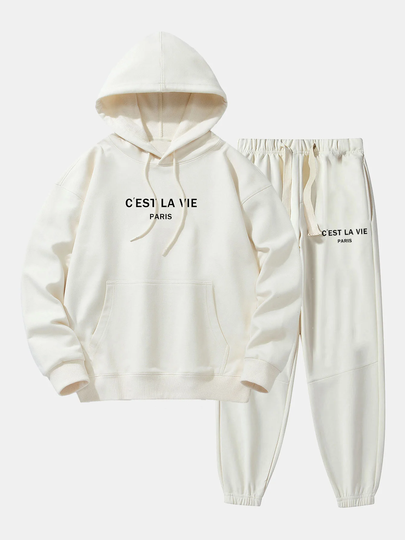 Paris Print Baumwollmischung Hoodie & Jogginghose - Image 2