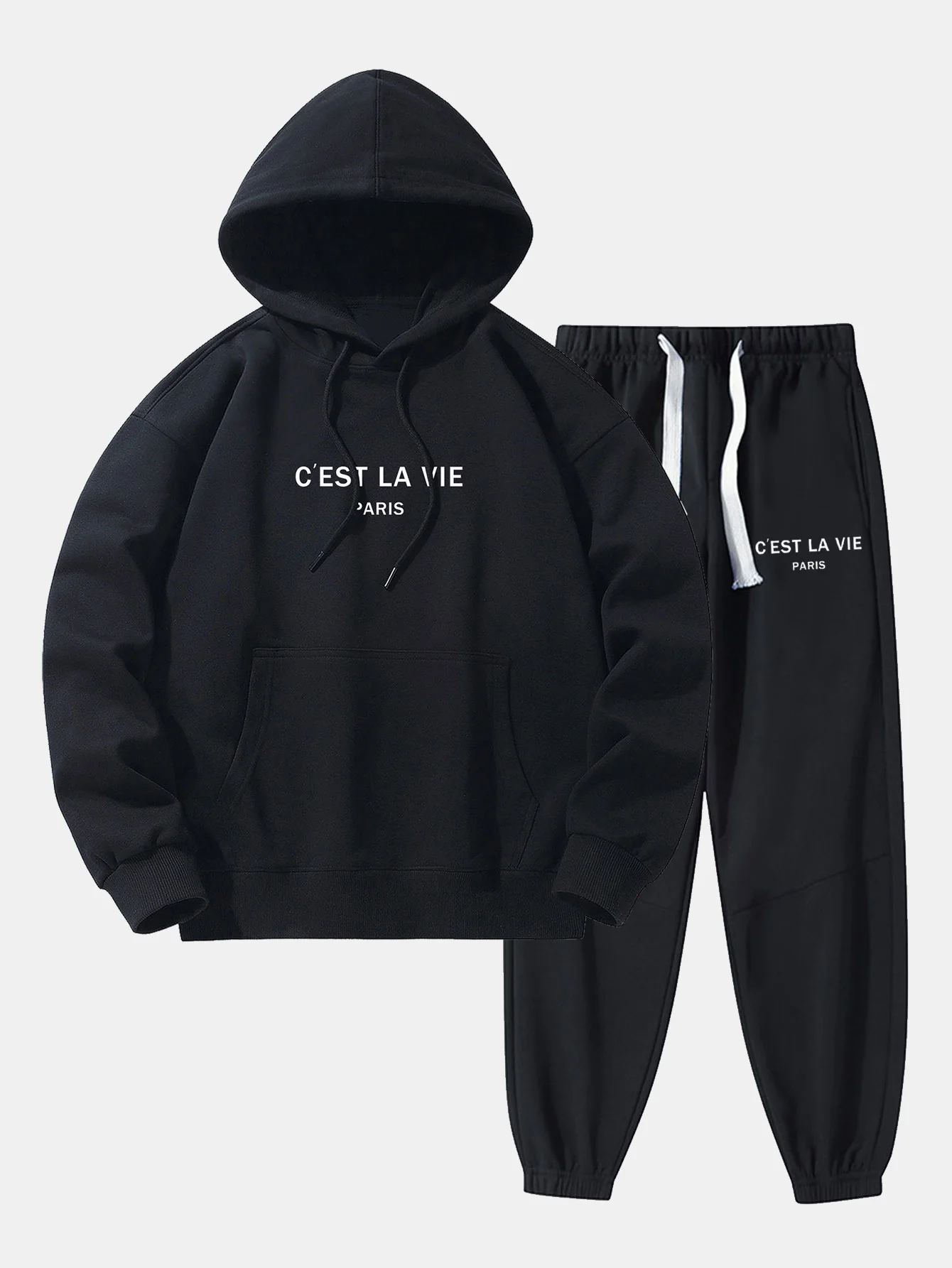 Paris Print Baumwollmischung Hoodie & Jogginghose - Image 3