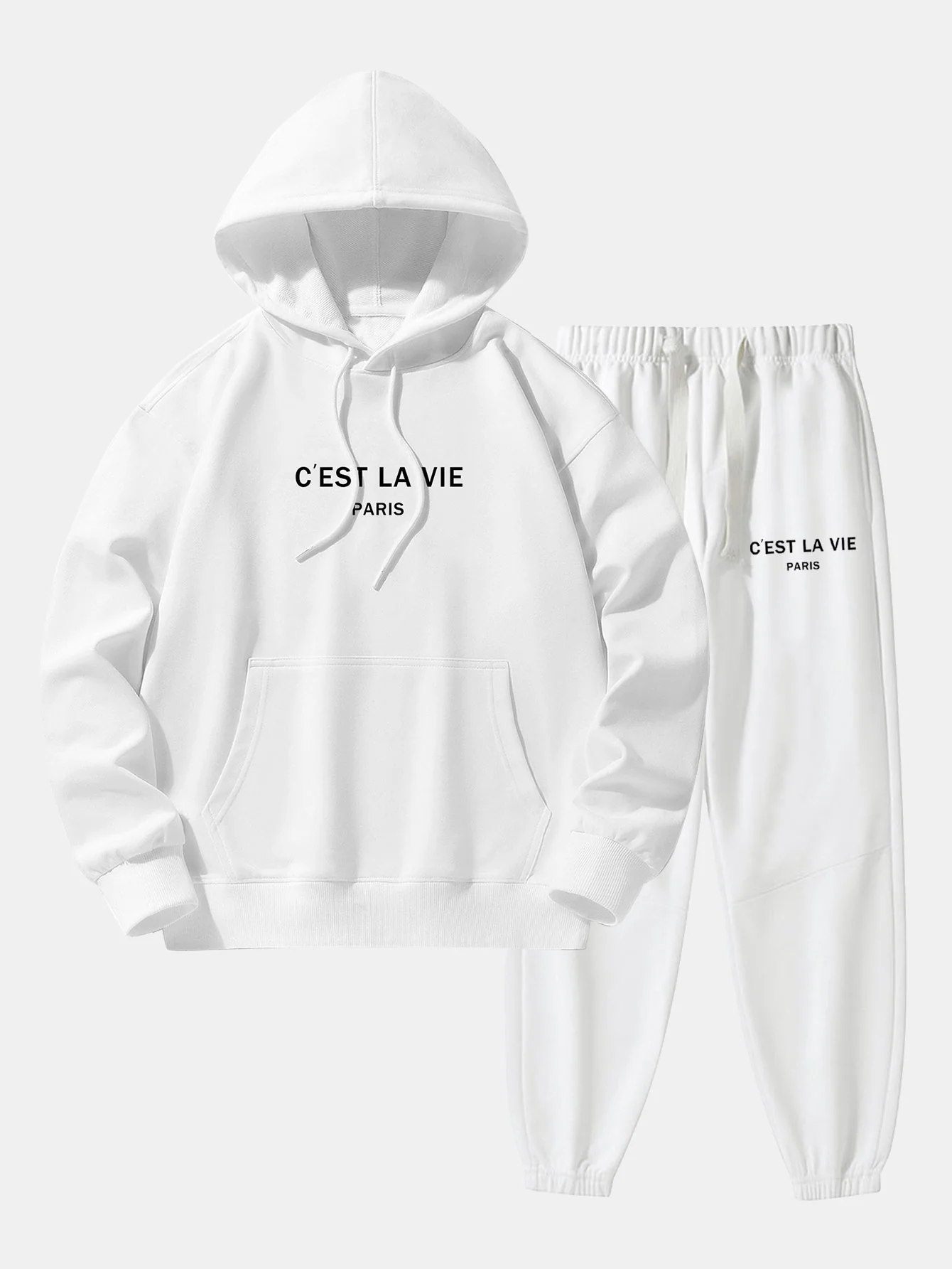 Paris Print Baumwollmischung Hoodie & Jogginghose - Image 4