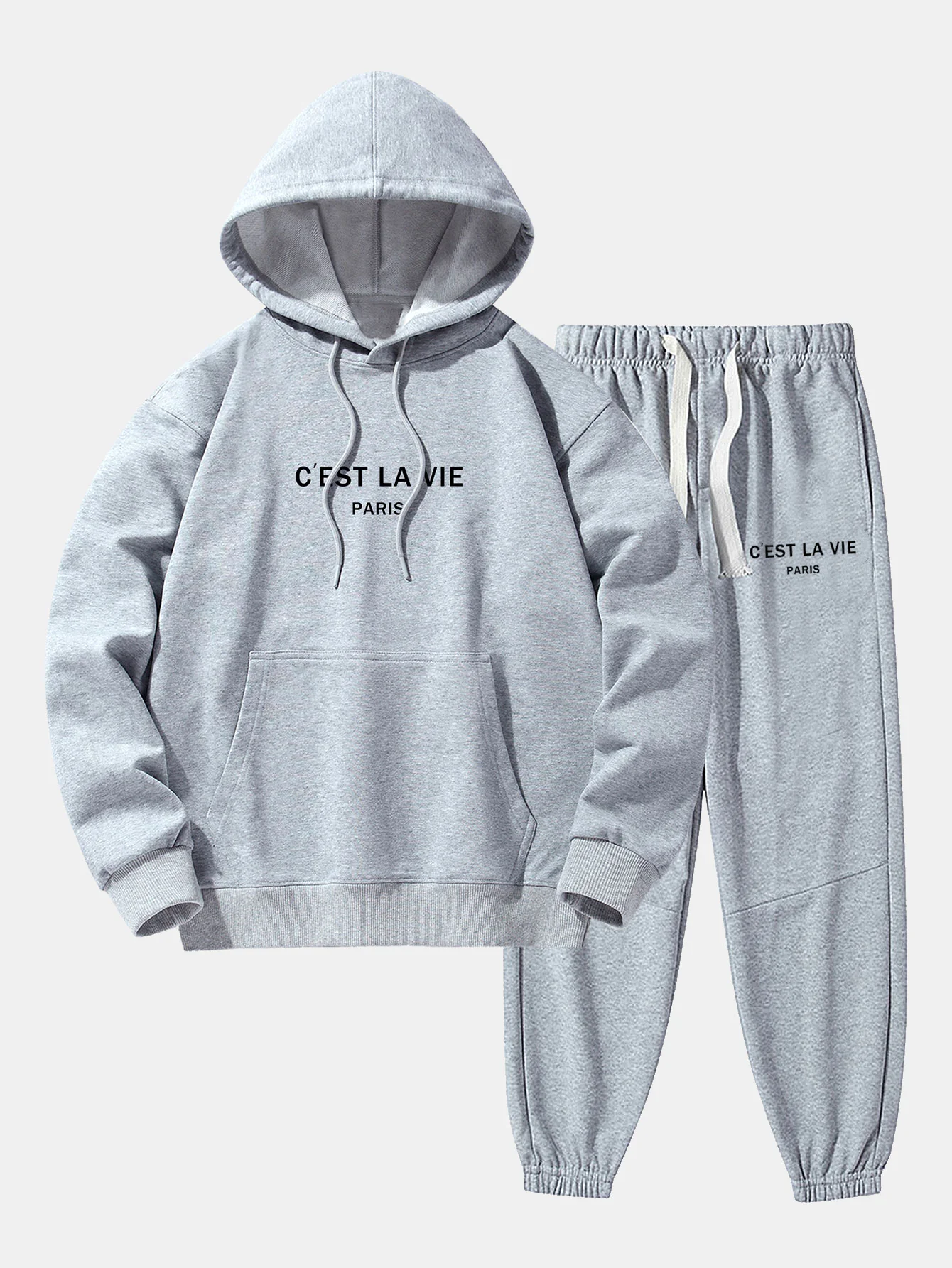 Paris Print Baumwollmischung Hoodie & Jogginghose - Image 5