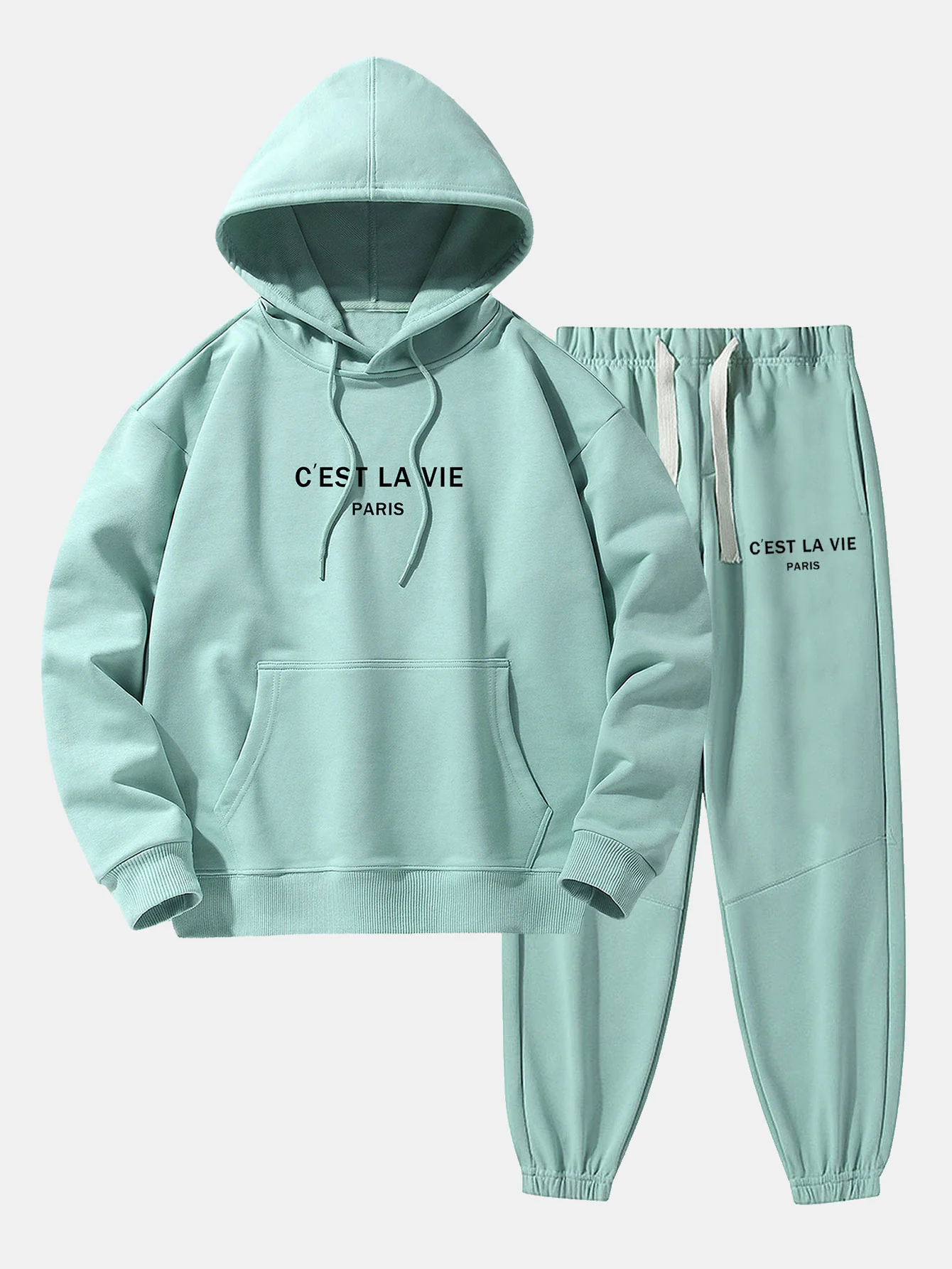 Paris Print Baumwollmischung Hoodie & Jogginghose - Image 6
