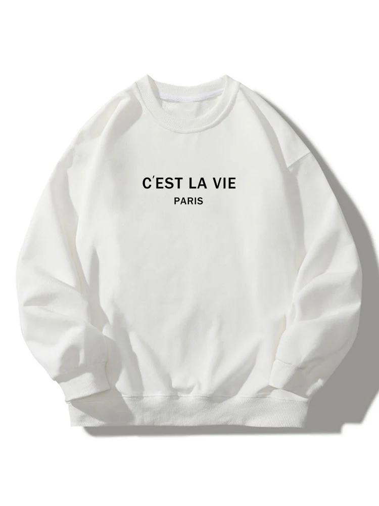 Paris Print Rundhals Entspanntes Sweatshirt - Image 4