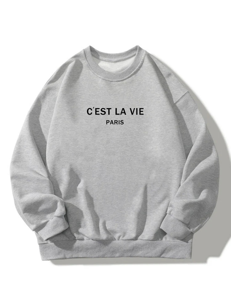 Paris Print Rundhals Entspanntes Sweatshirt - Image 5