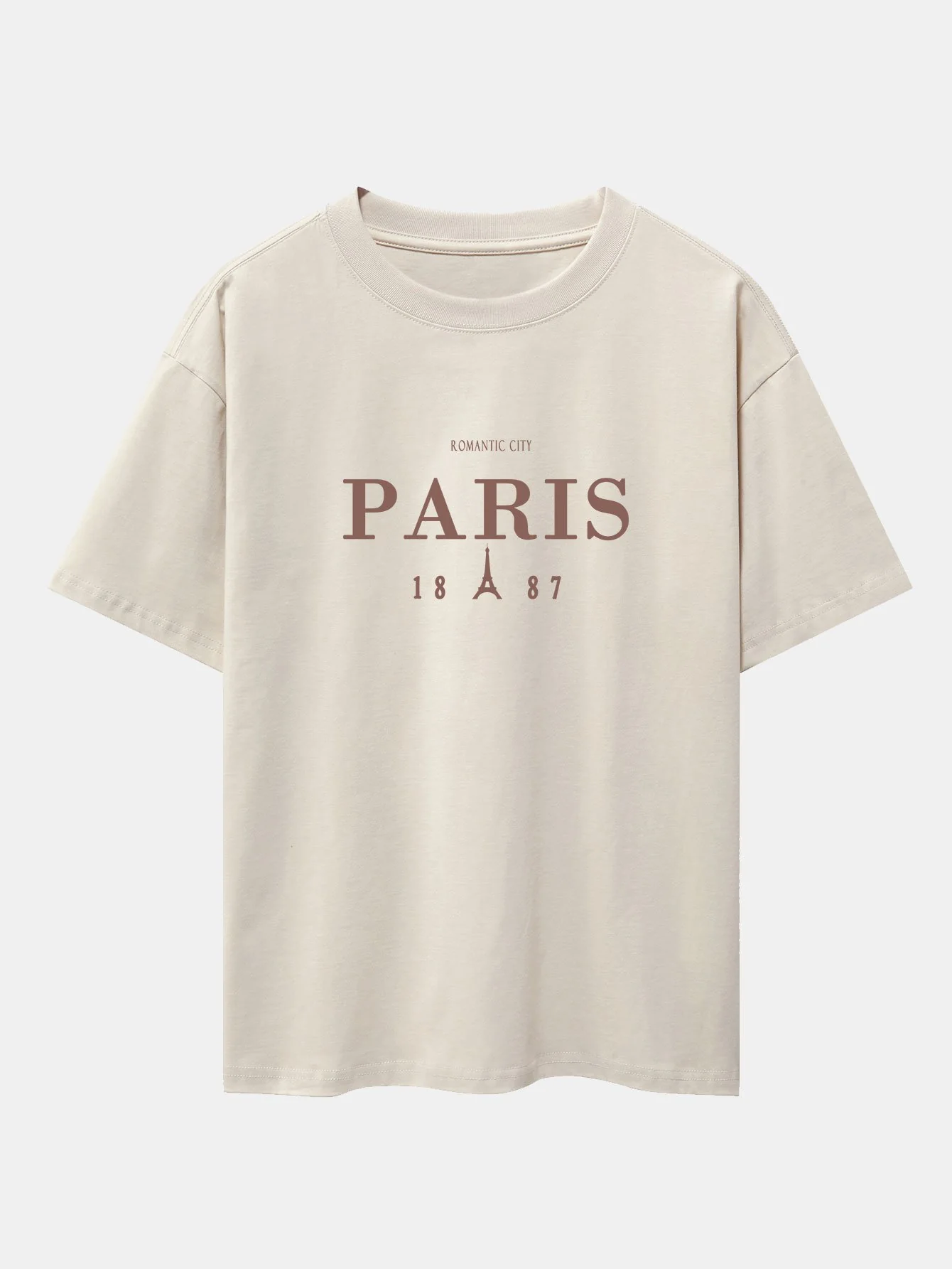 Paris Print Drop Shoulder Oversize T-Shirt