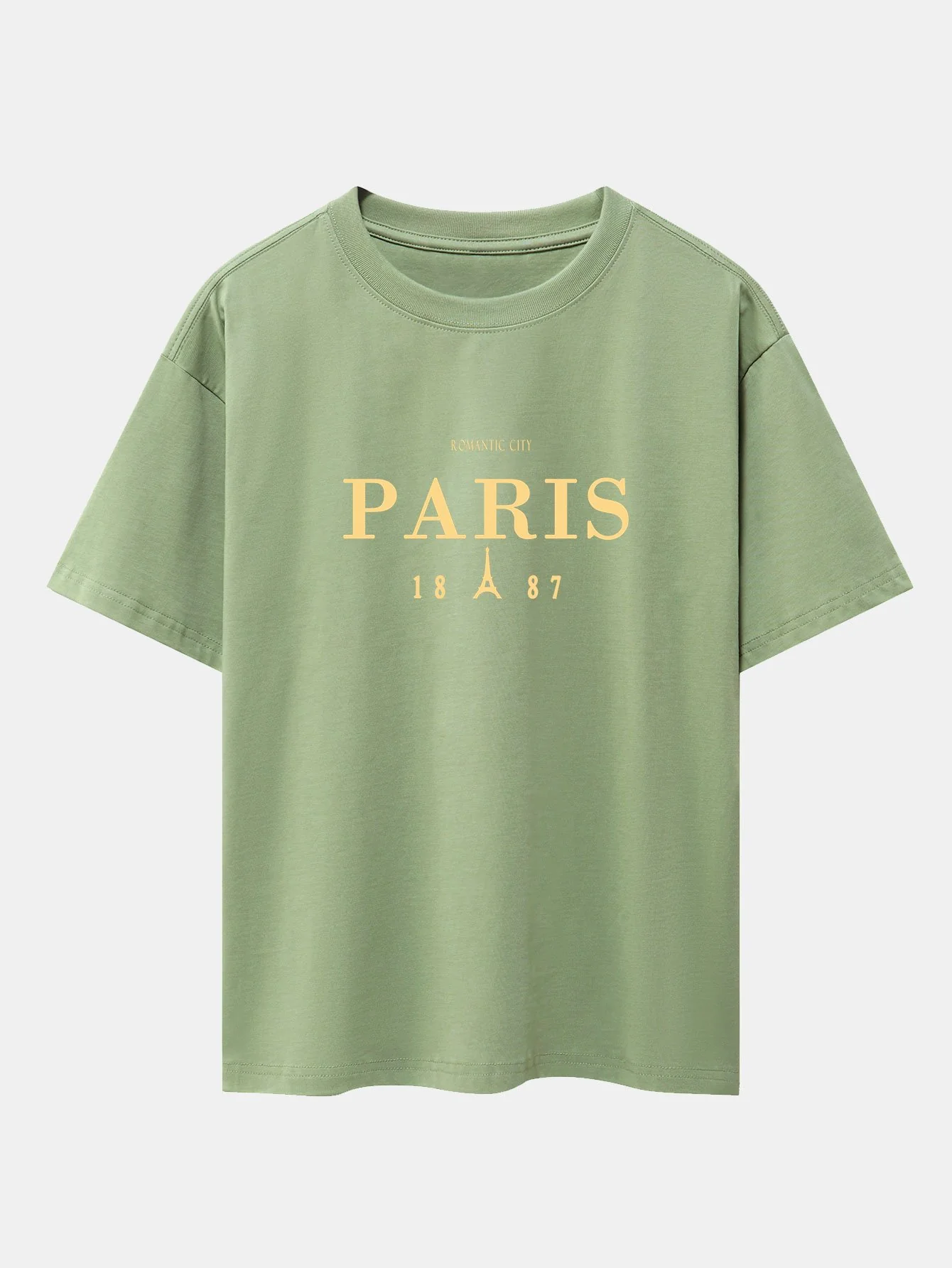 Paris Print Drop Shoulder Oversize T-Shirt - Image 10