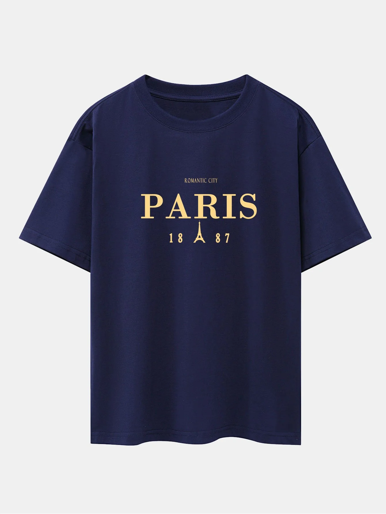 Paris Print Drop Shoulder Oversize T-Shirt - Image 12