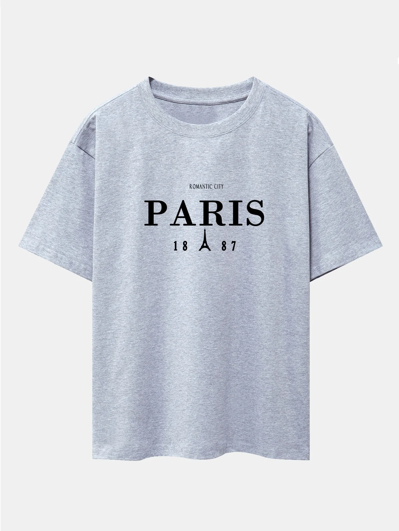 Paris Print Drop Shoulder Oversize T-Shirt - Image 14