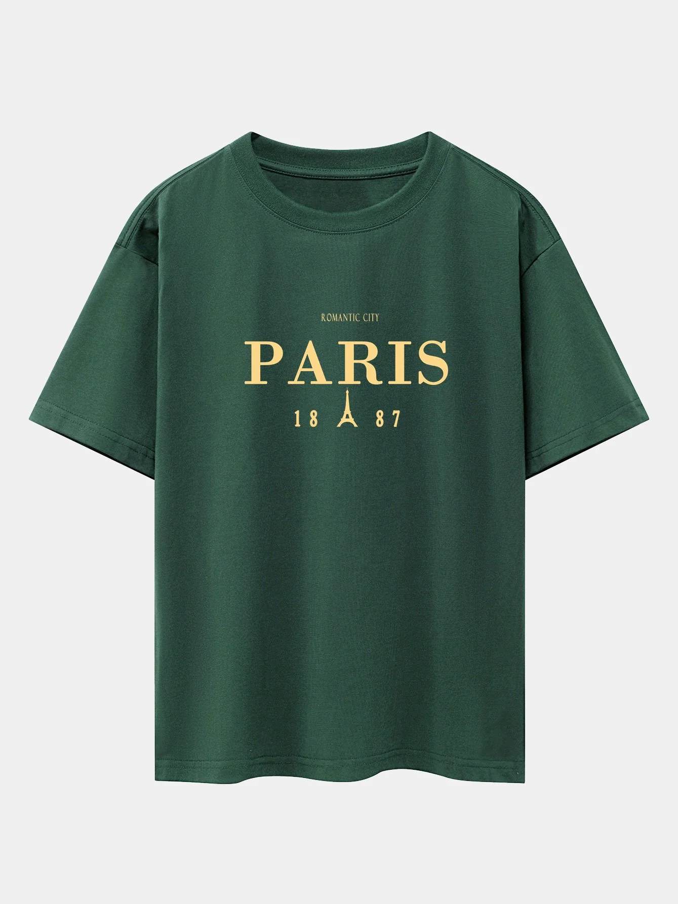 Paris Print Drop Shoulder Oversize T-Shirt - Image 2