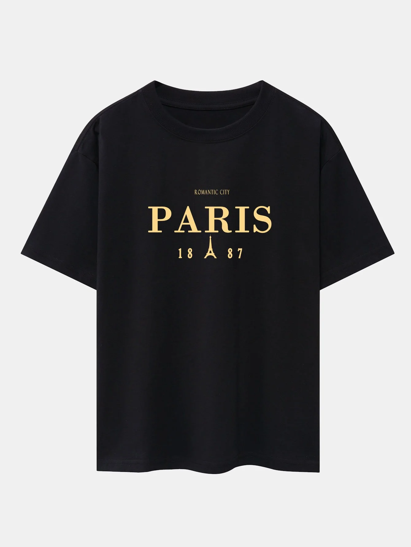 Paris Print Drop Shoulder Oversize T-Shirt - Image 3