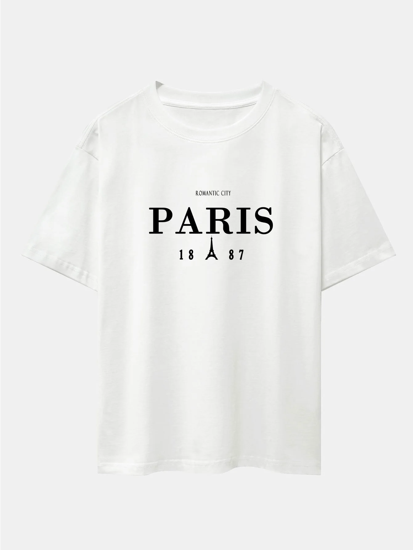 Paris Print Drop Shoulder Oversize T-Shirt - Image 4