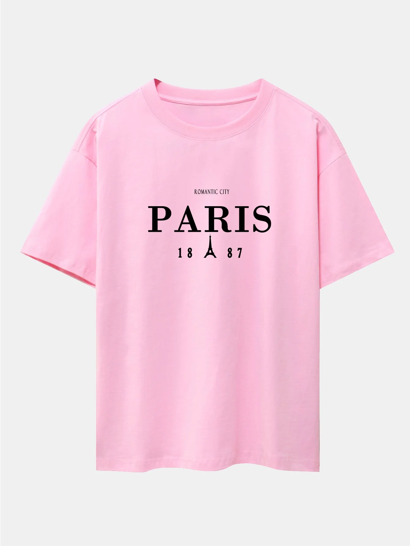 Paris Print Drop Shoulder Oversize T-Shirt - Image 6