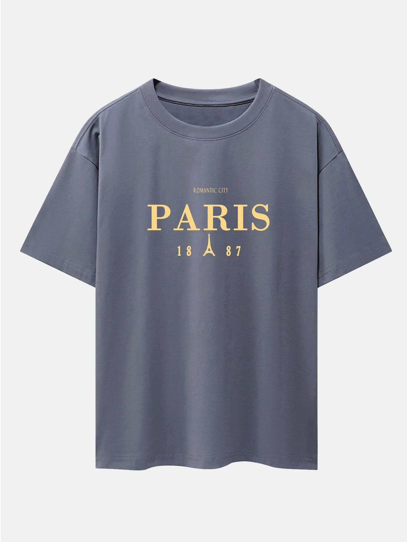 Paris Print Drop Shoulder Oversize T-Shirt - Image 8