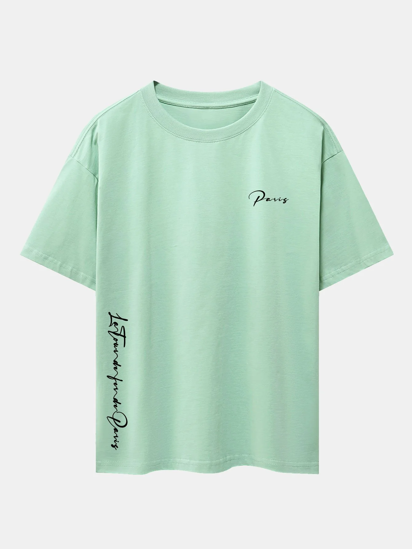 Paris Print Drop Shoulder Oversize T-Shirt - Image 11