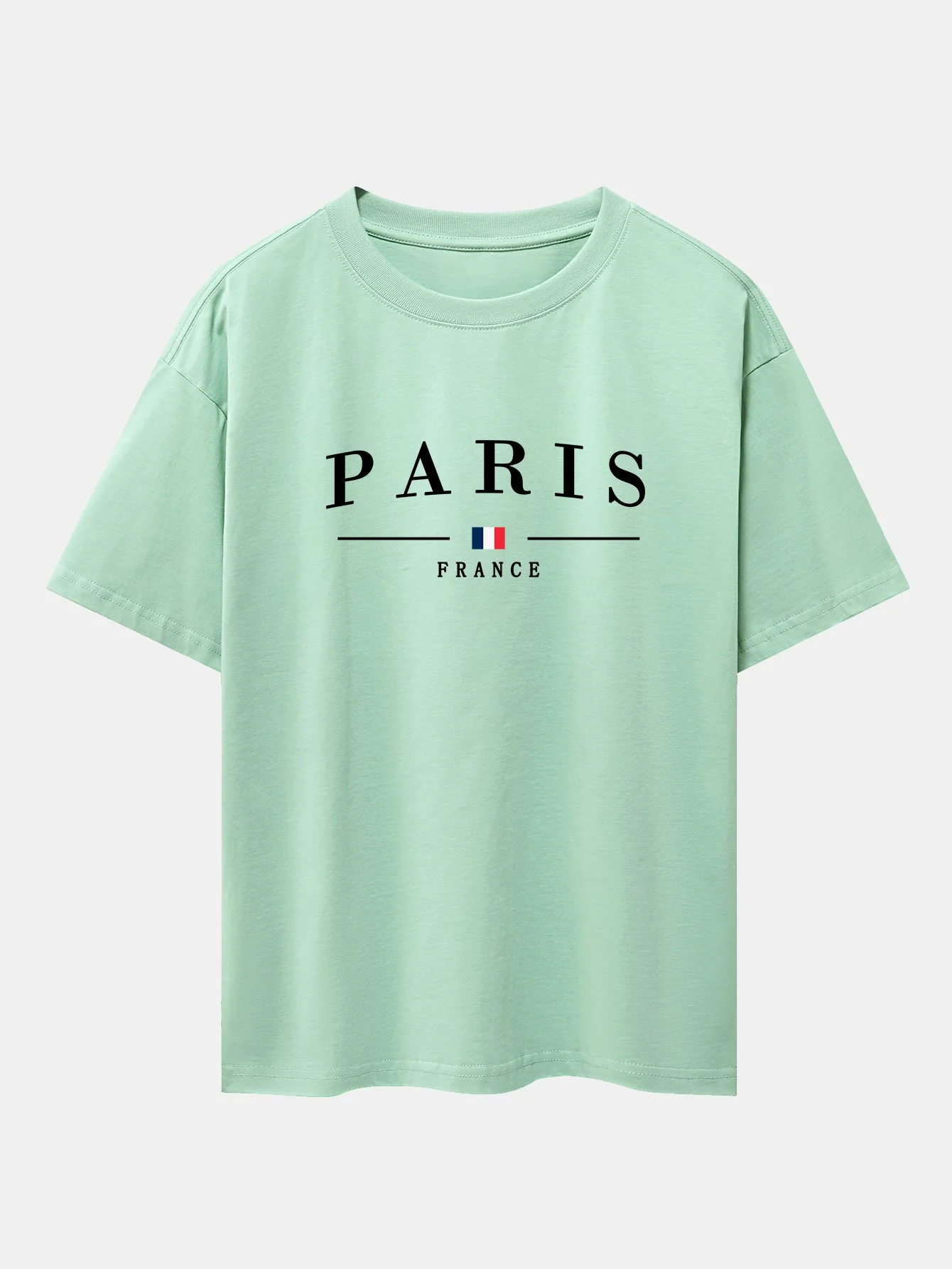 Paris Print Drop Shoulder Oversize T-Shirt - Image 11