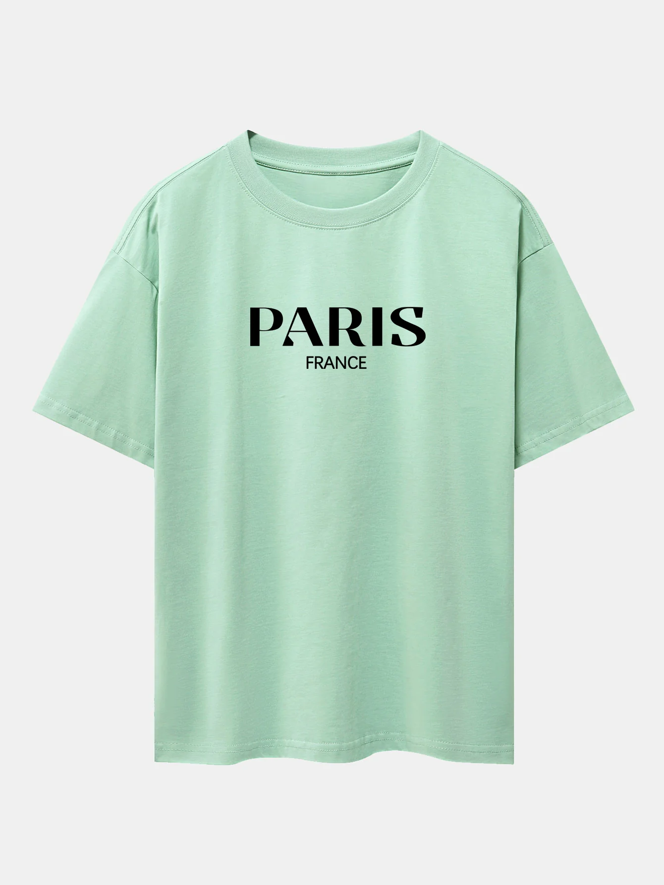 Paris Print Drop Shoulder Oversize T-Shirt - Image 12