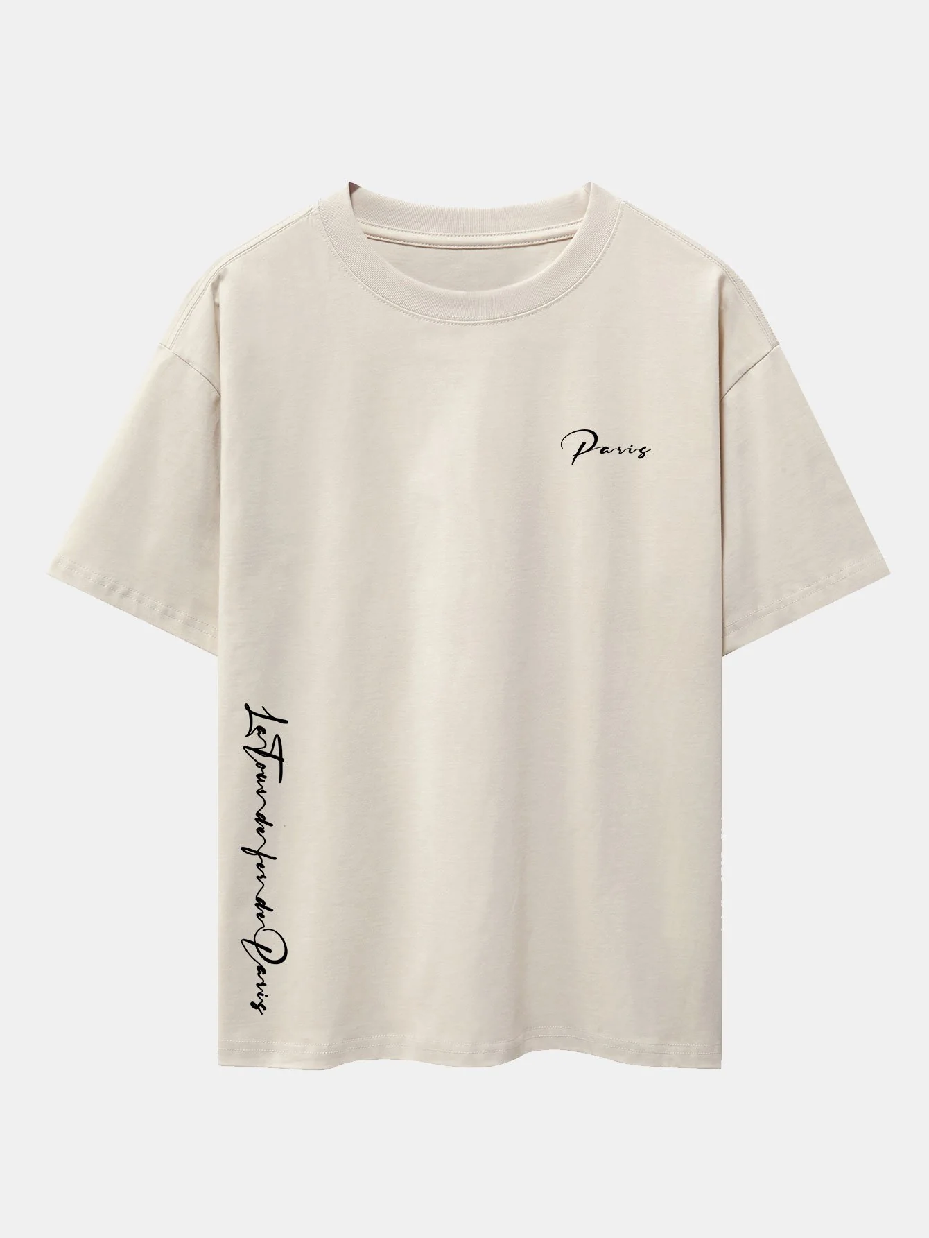 Paris Print Drop Shoulder Oversize T-Shirt - Image 4