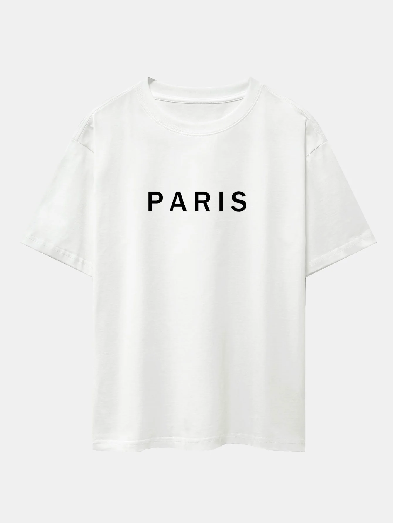 Paris Print Fallende Schultern Übergröße T-Shirt - Image 3