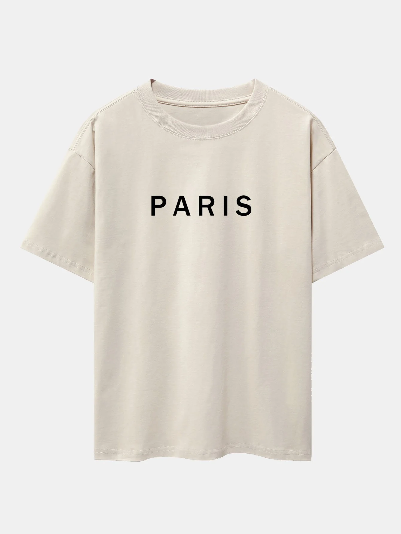 Paris Print Fallende Schultern Übergröße T-Shirt - Image 4